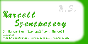 marcell szentpetery business card